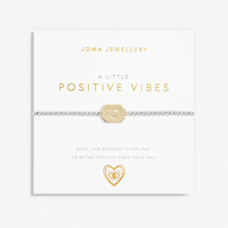 A Little ‘Positive Vibes’ Bracelet In Silver Plating And Gold Plating