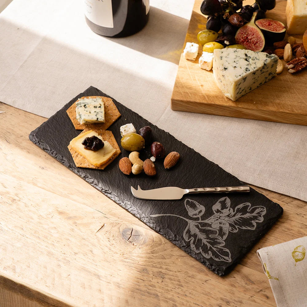Mini Slate Cheese Board & Knife Set - Autumn Acorn