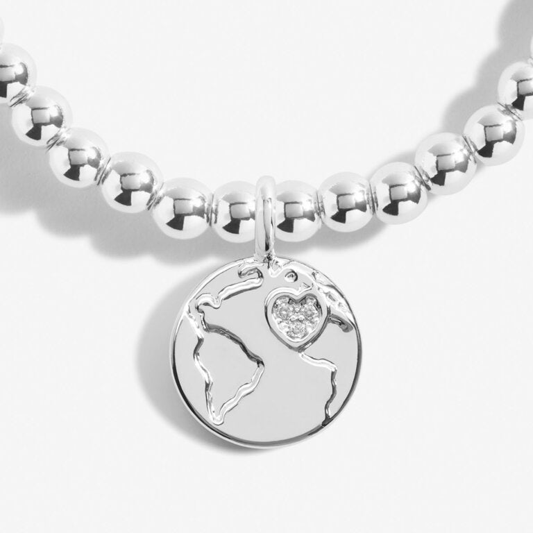 A Little ‘You Mean The World To Me’ Bracelet In Silver Plating