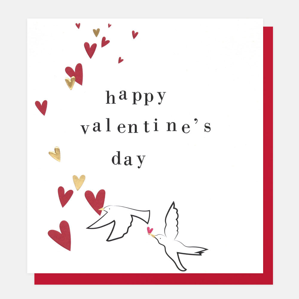 Happy Valentine’s Day Birds & Hearts Greetings Card