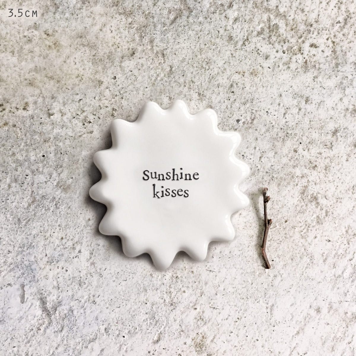 Tiny Porcelain Sun Token Sunshine Kisses