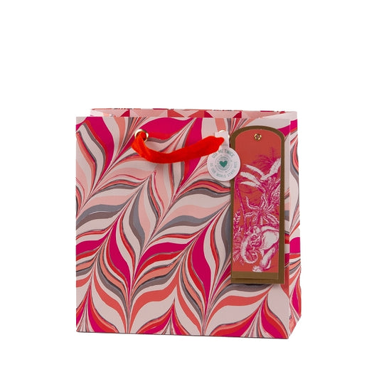 Patterned Large Gift Bag Pink & Red
