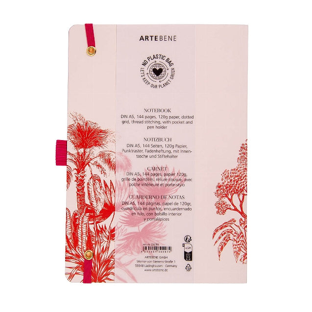 Pink & Red Elephant A5 Notebook