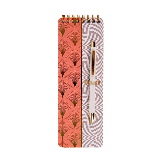 Pink & Orange Notepad & Pen Set