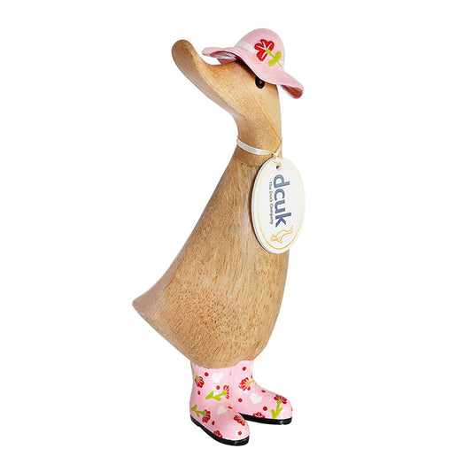 DCUK Duckling In Pink Floral Hat & Boots