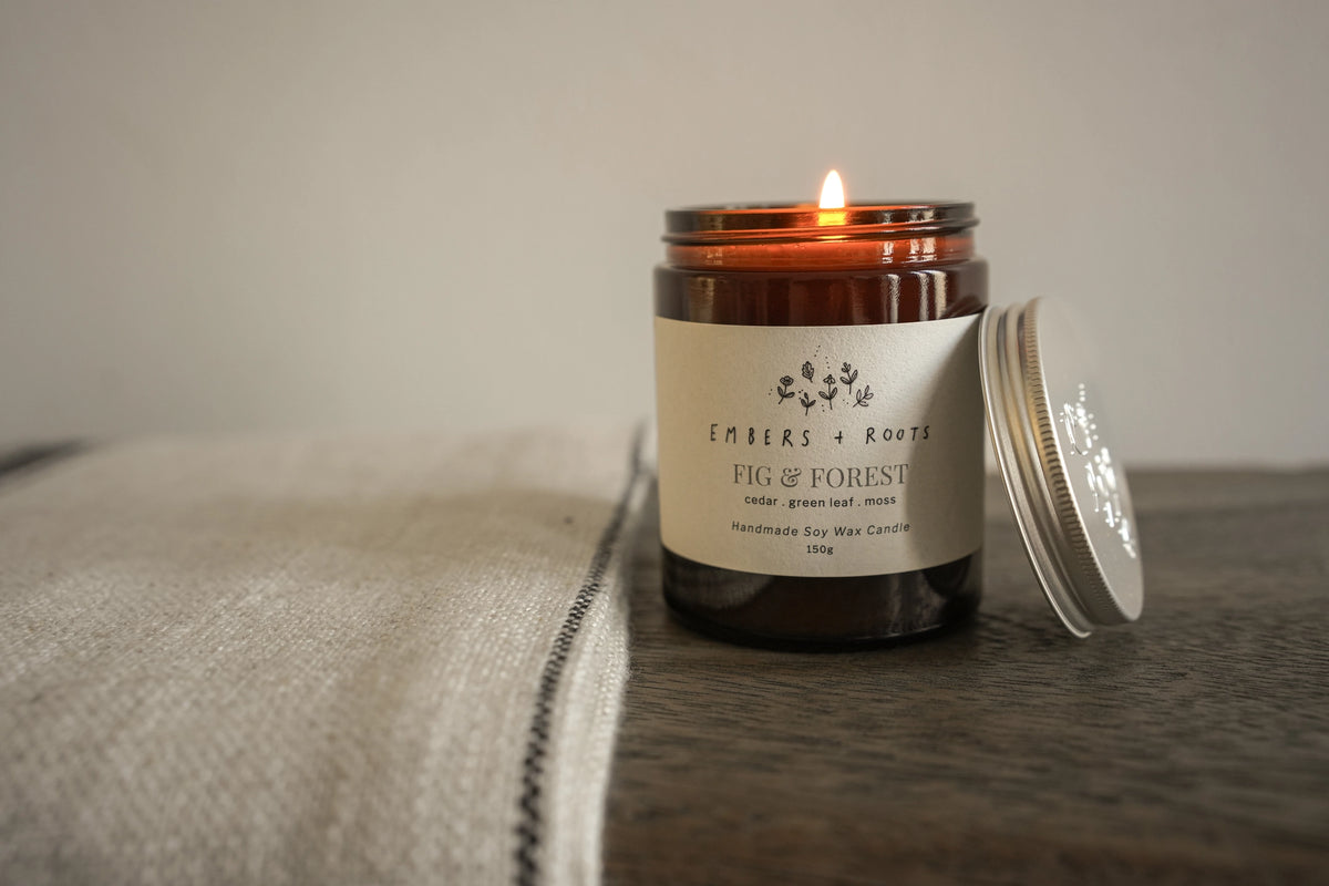 Fig & Forest Soy Wax Glass Candle