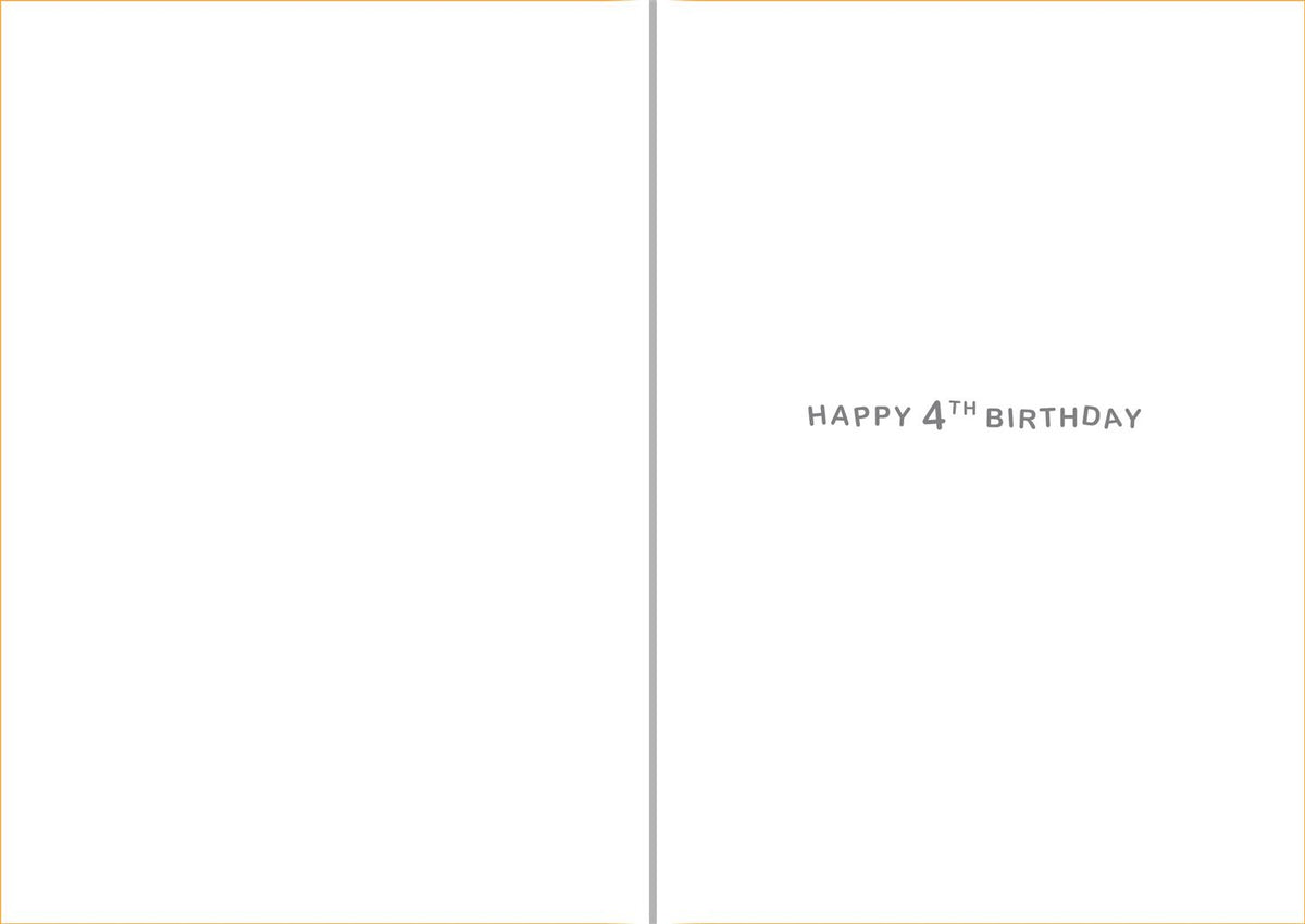 4th Birthday Greetings Card
