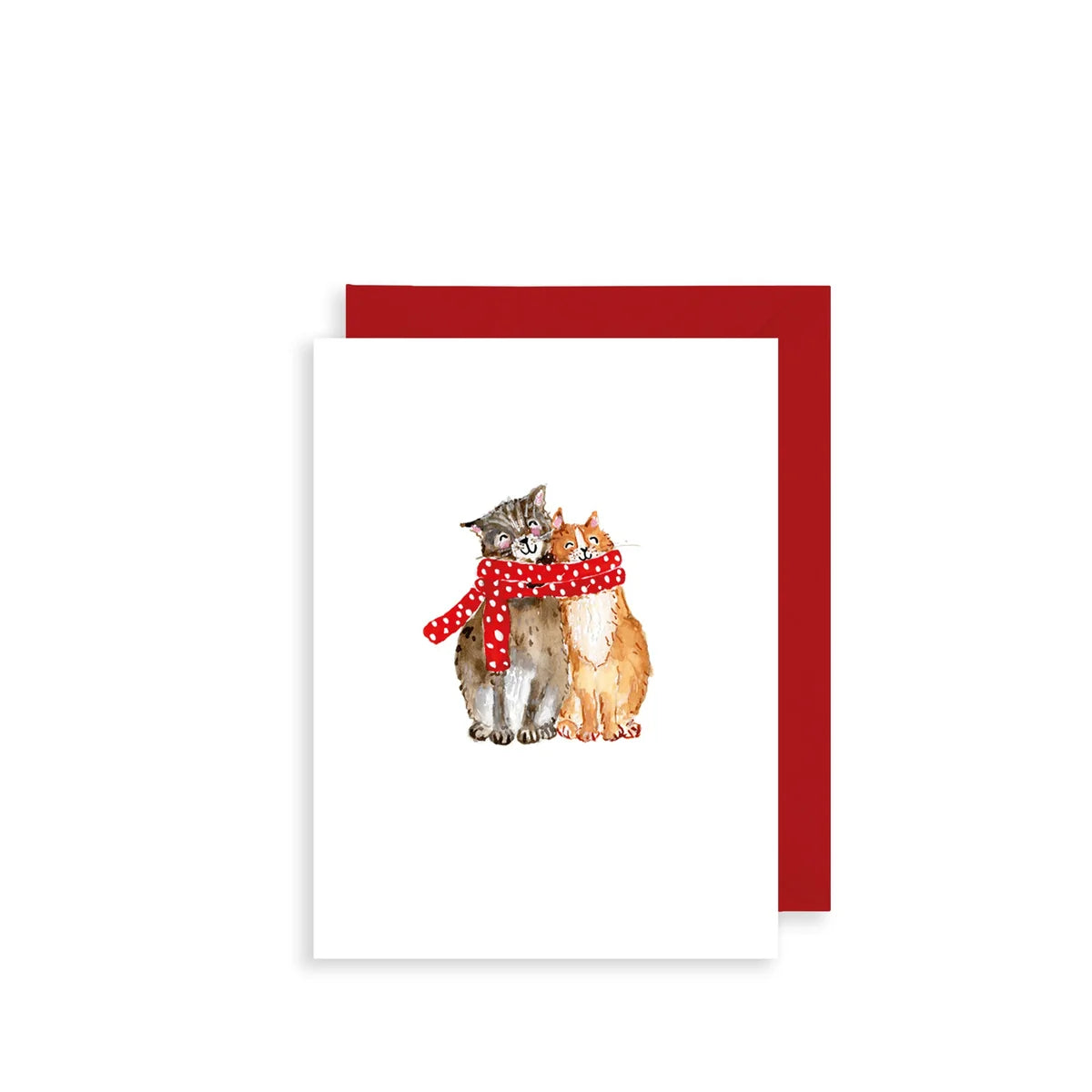Cats in Scarf Mini Christmas Card