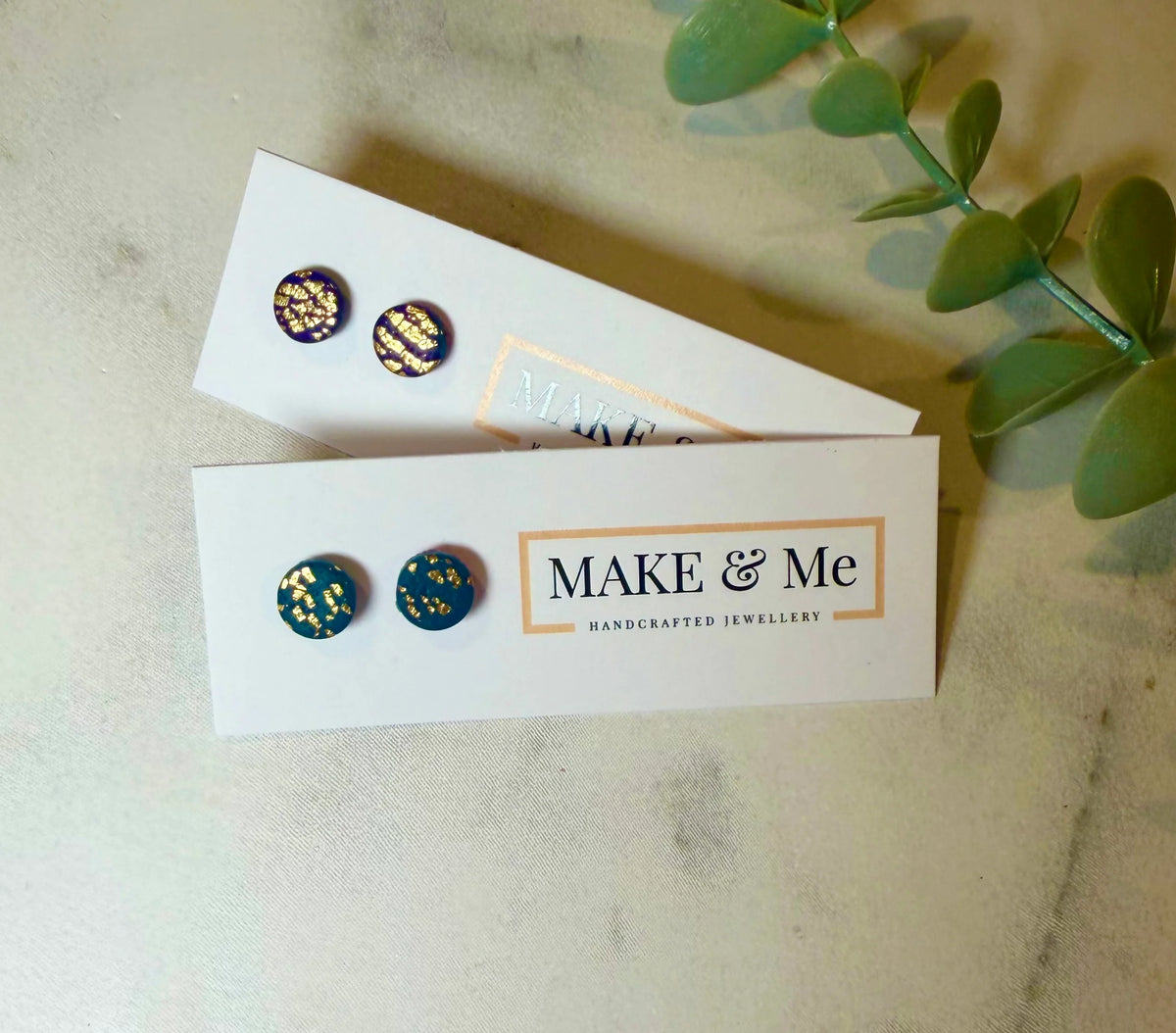 Abstract Print Dot Stud Earrings