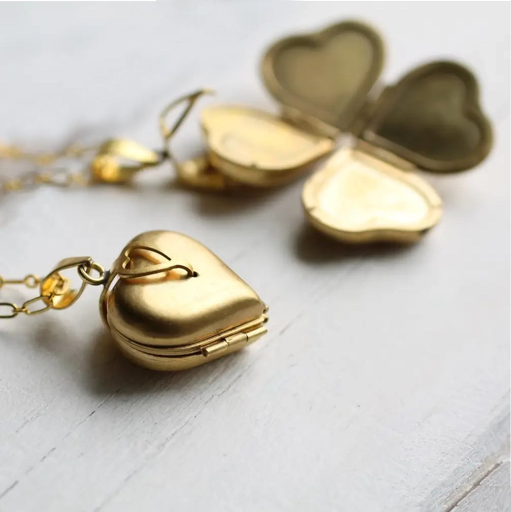 Friends & Family Heart Locket Necklace Gold