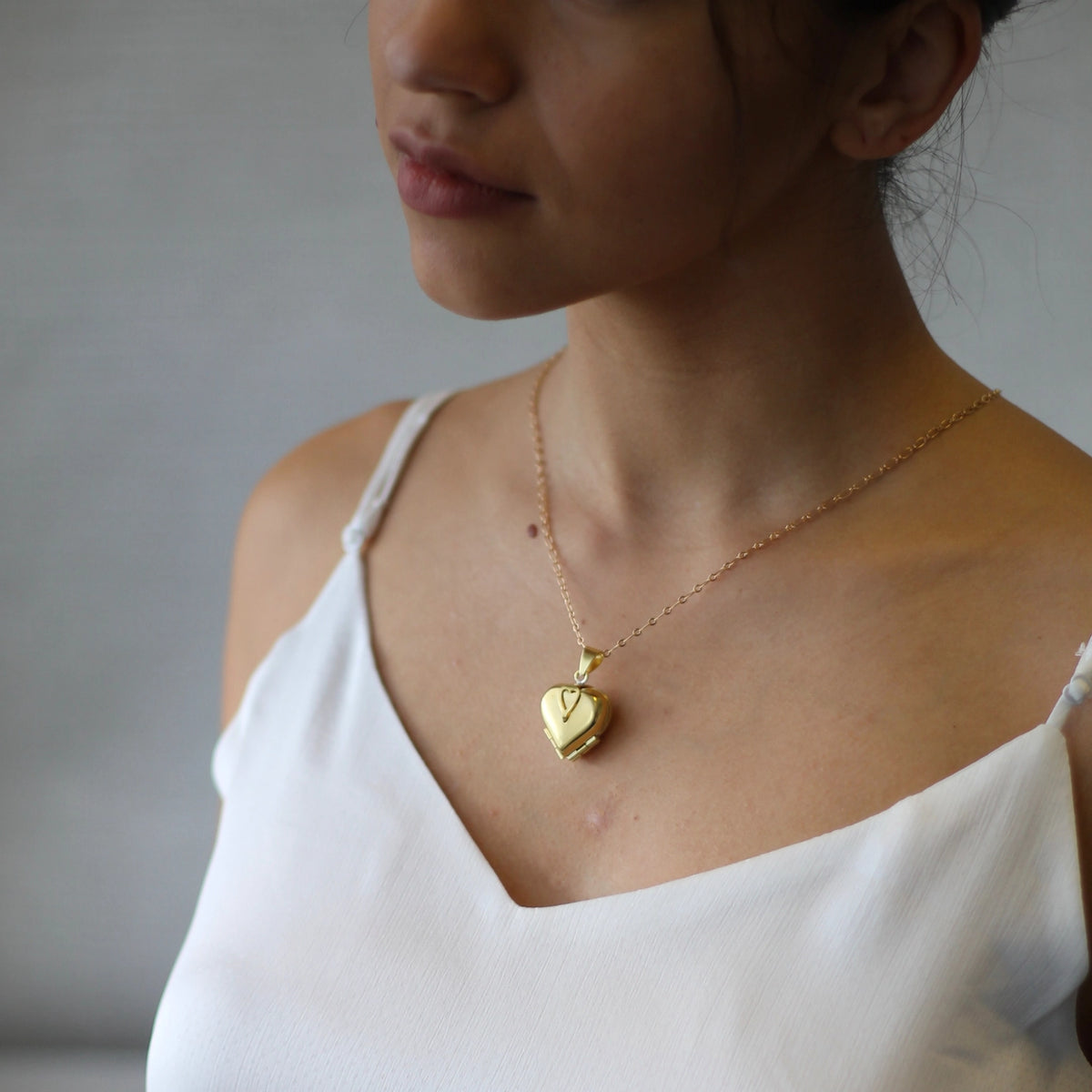 Friends & Family Heart Locket Necklace Gold