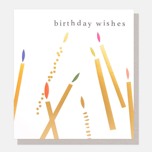 Birthday Wishes Candles with Colourful Flames Greetings Card
