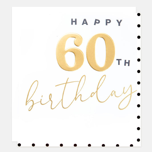 Gold Happy Sixitieth Birthday Card