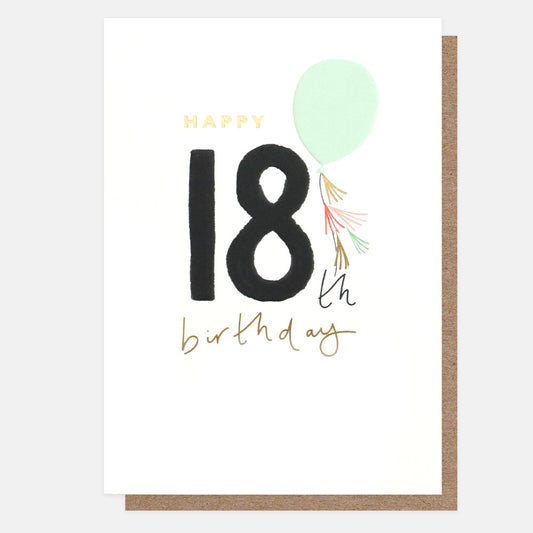 Happy Eighteenth Birthday Balloons Card