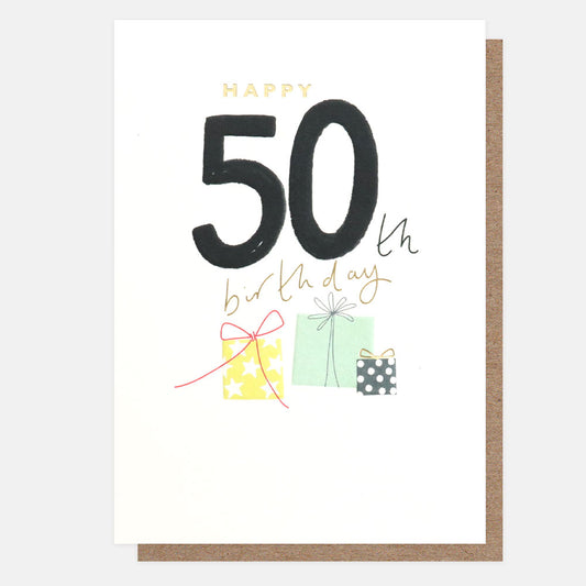 Happy Fiftieth Birthday Balloons Card