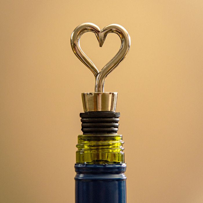 Bottle Stopper - Heart - Stainless Steel