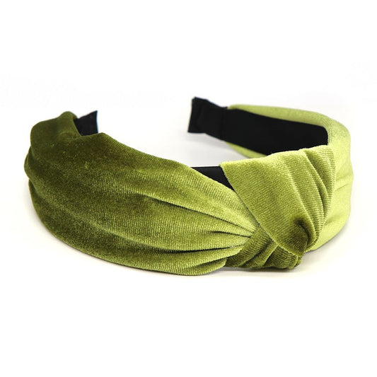 Green Velvet Twist Knot Headband