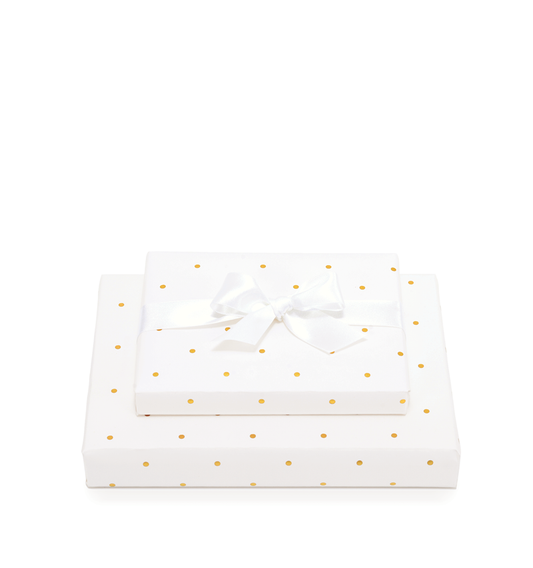White & Small Gold Dots Gift Wrap