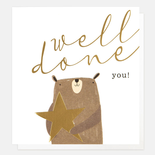 Well Done Bear with Star Greetings Card
