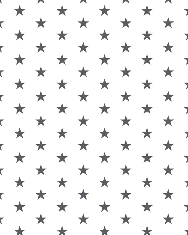 White Gift Wrap with Grey Stars