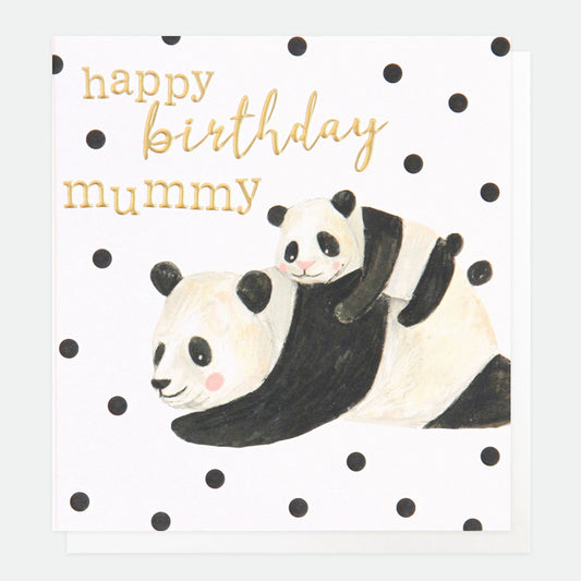 Happy Birthday Mummy Panda Greetings Card