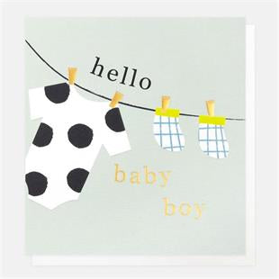 Hello Baby Boy Greetings Card