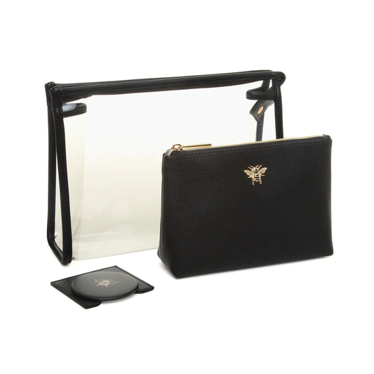 Luxury Beauty Bag Gift Three Piece Set Black
