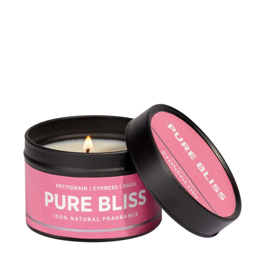 Pure Bliss Candle in a Tin with Petitgrain, Cypress & Basil
