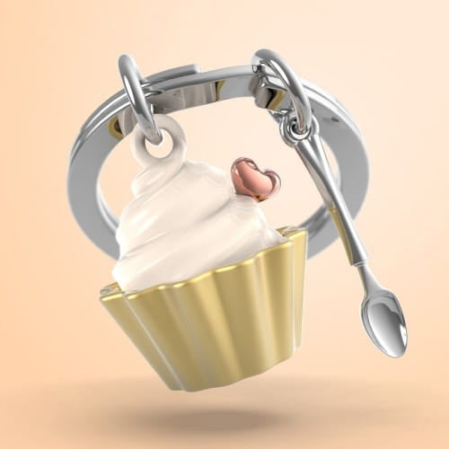 Metamorphose Keyring Gold Cupcake & Spoon