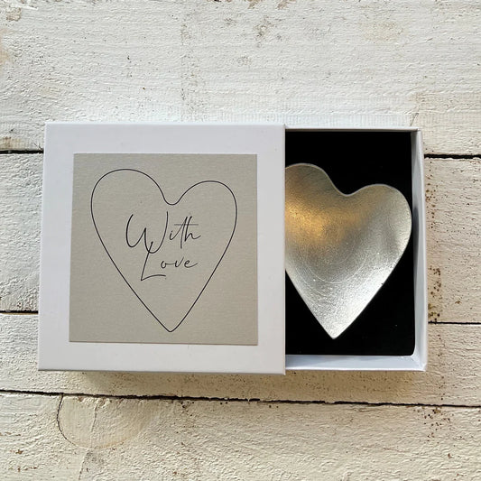 With Love Pewter Heart Boxed