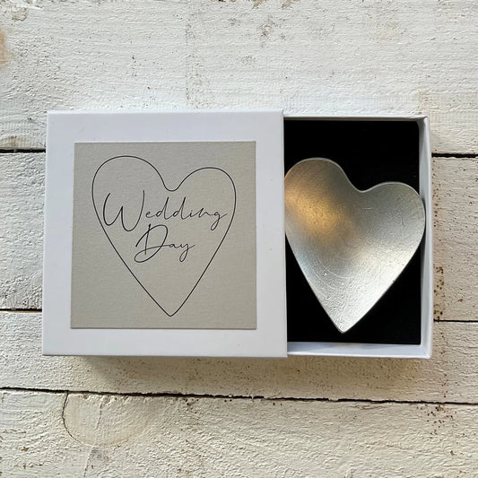 Wedding Day Pewter Heart Boxed