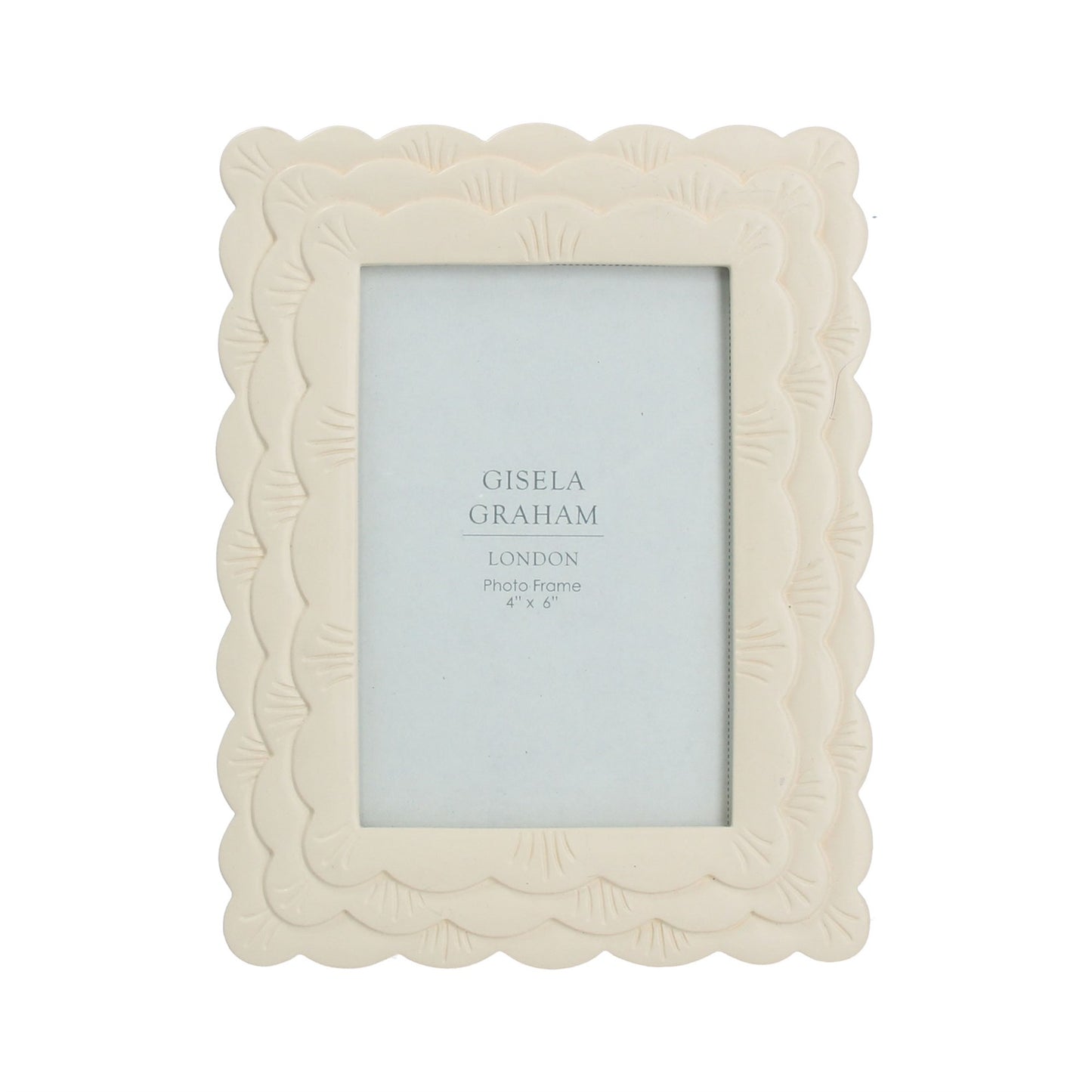 Cream Scalloped Resin Photo Frame 4x6