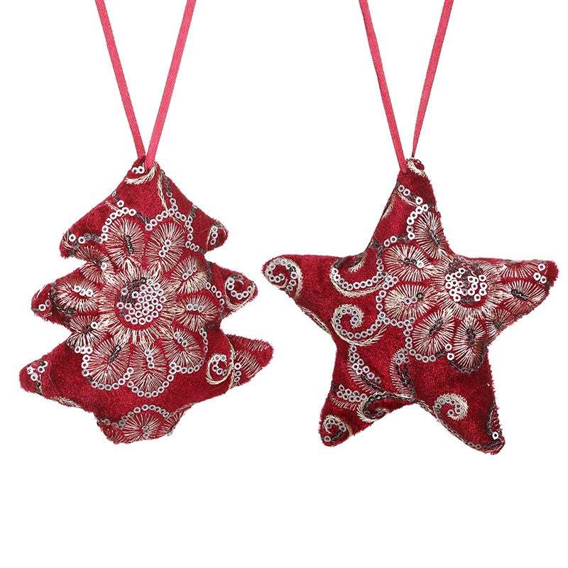 Star & Tree Sequin Decorations