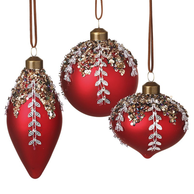 Jewelled Red Christmas Bauble