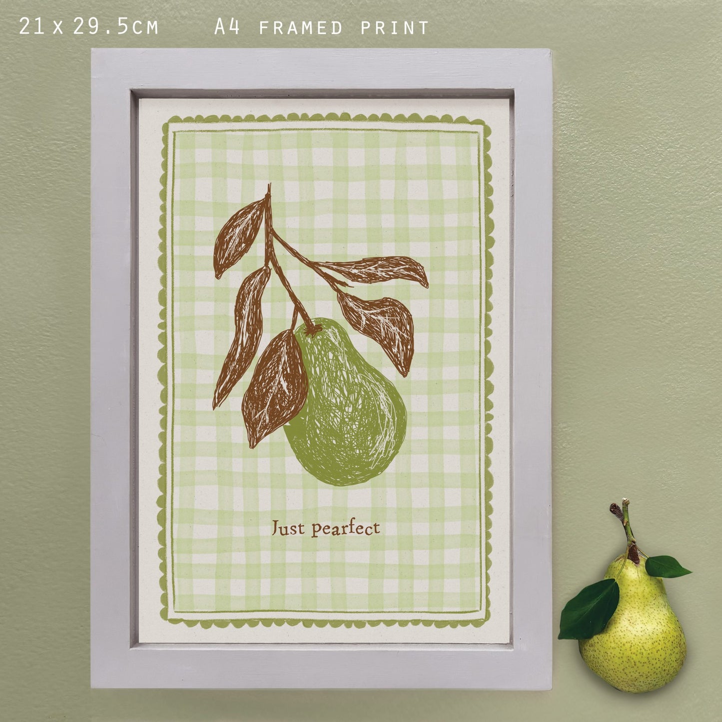 Just Pearfect Framed Print A4