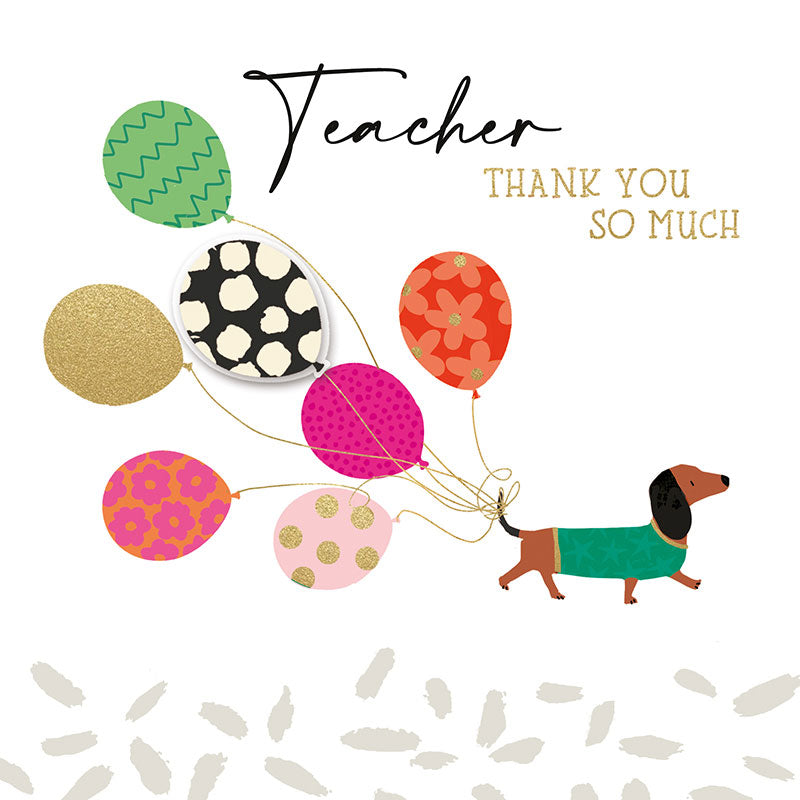 Dachshund Thank You Teacher Greetings Card