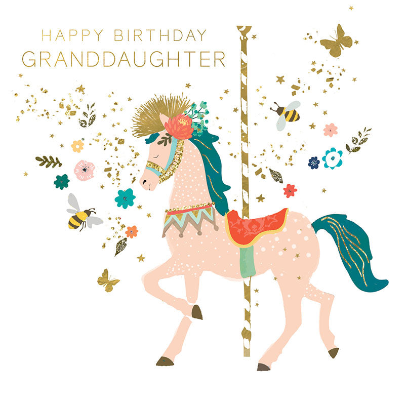 Carousel Granddaughter Birthday Greetings Card