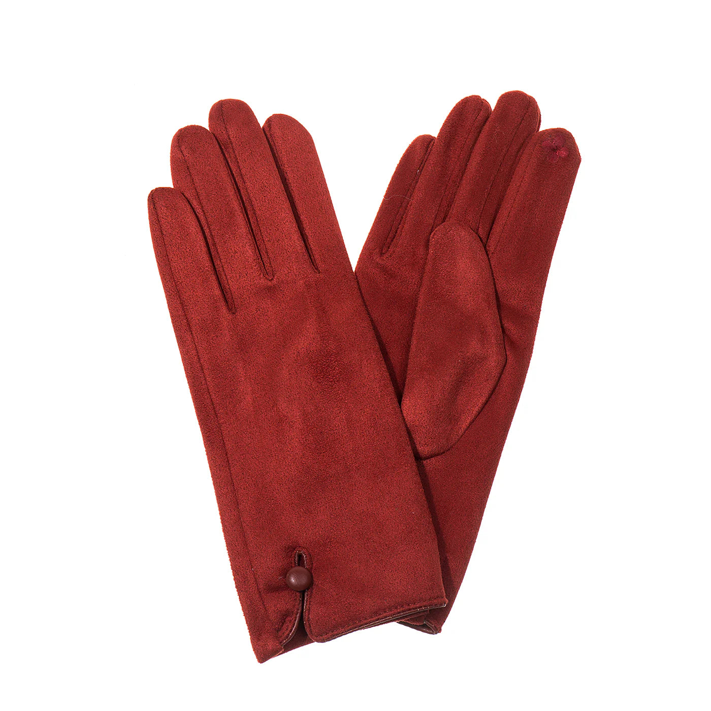 Ladies Faux Suede Gloves in Cinnamon