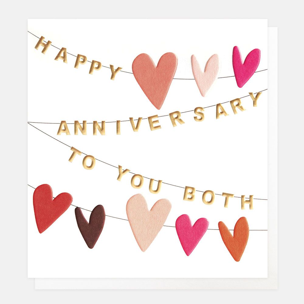 Heart Bunting Anniversary Greeting Card