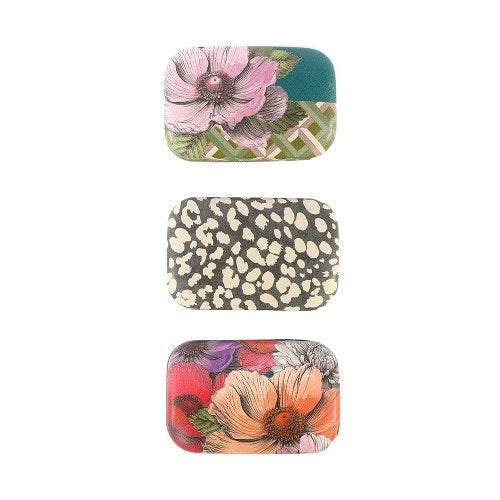 Floral Print Mini Storage Box With Mirror