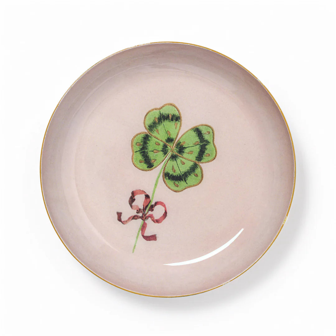 Clover Round Enamel Tray