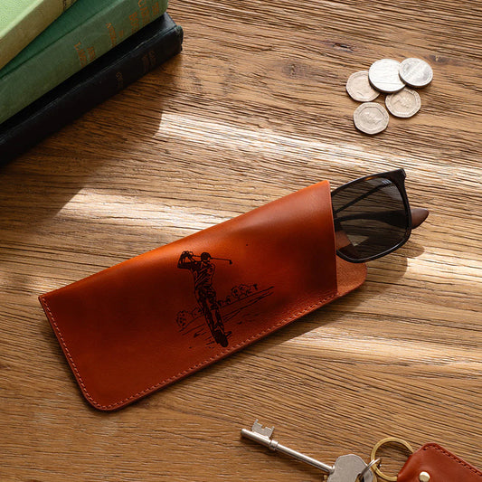 Golf Leather Glasses Case
