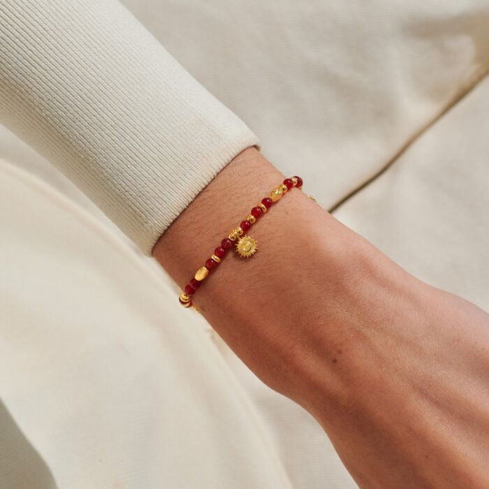 Affirmation Card 'Happiness' Bracelet Gold