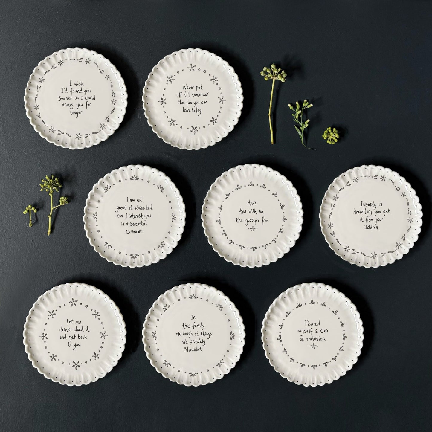 Have Tea With Me Porcelain Scallop Coaster