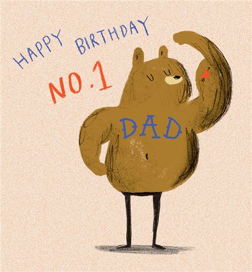 No 1 Dad Birthday Greetings Card