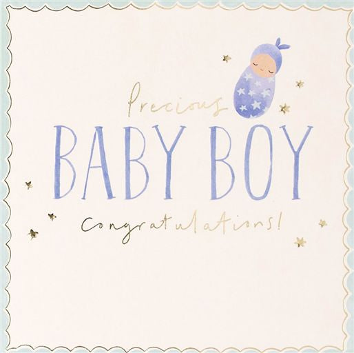 Precious Baby Boy Greetings Card
