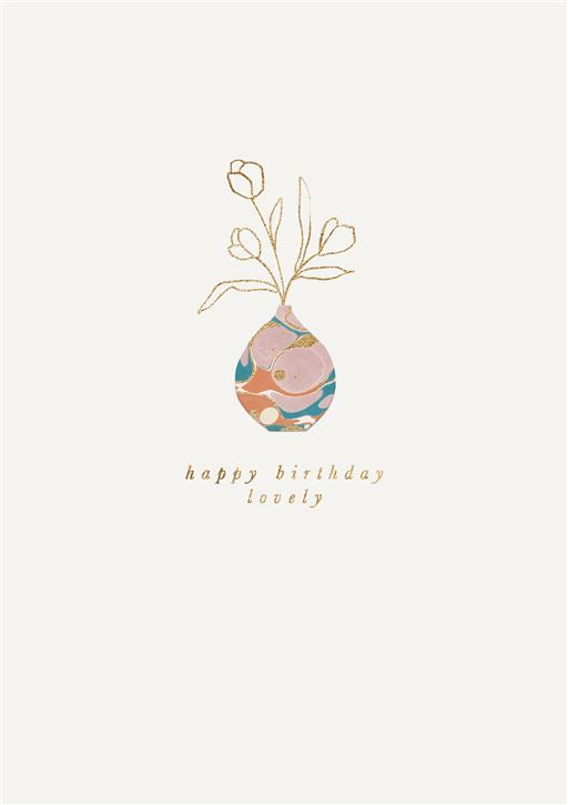 Vase Birthday Greetings Card