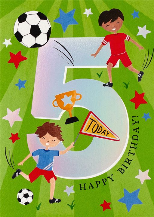 5 Today Football Greetings Card