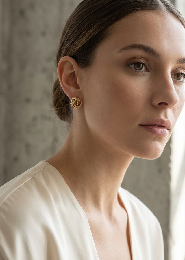 Envy Twisted Stud Earrings Gold