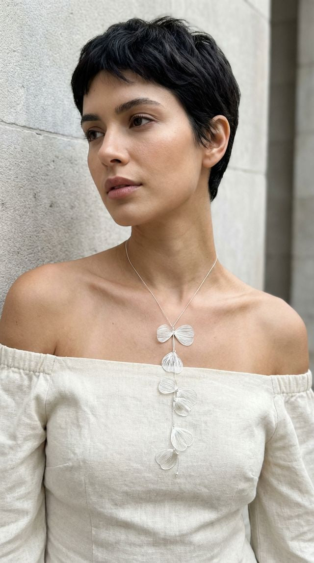 Envy Silver Petal Necklace